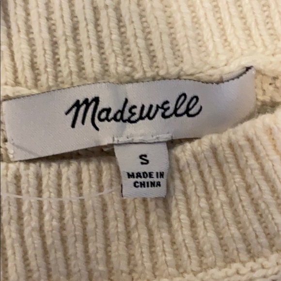 NWT Madewell Double-V Cream Pullover Sweater - Picture 7 of 9